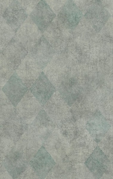 REBEL WALLS Tapete Small Patinated Diamonds Fancy Green