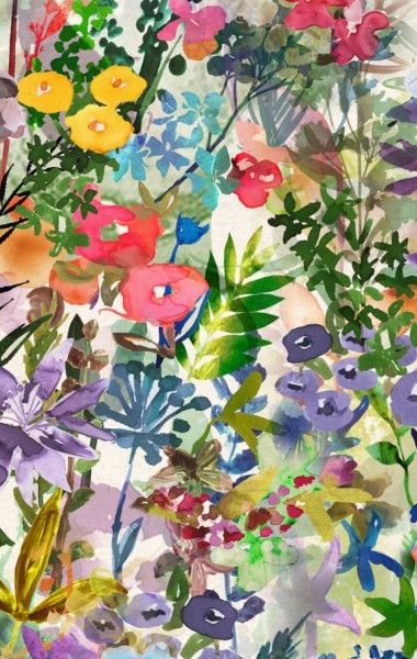 Rebel Walls Tapete Poppy Meadow Rainbow