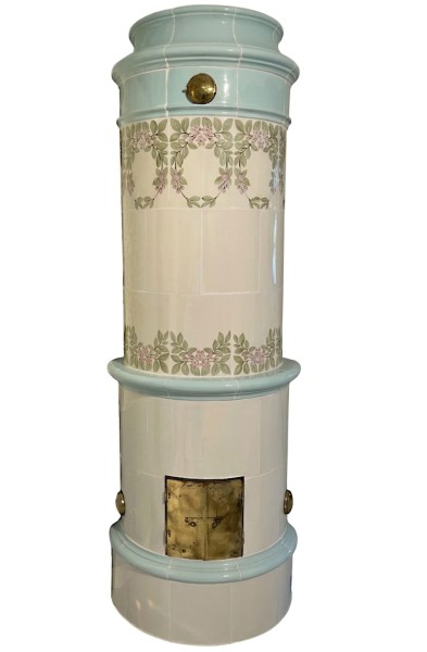 Kachelofen schwedische Blumen