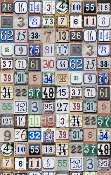 Rebel Walls Tapete Tiny House Numbers Colorful