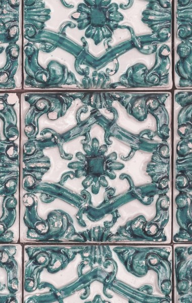 REBEL WALLS Tapete Artisan Tiles, Brazilian Green