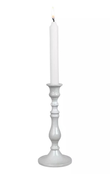 Kerzenhalter antik weiß aus Metall