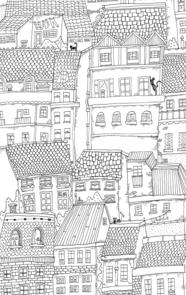 Rebel Walls Tapete Dreamtown Graphite