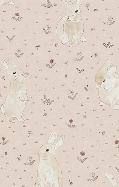 Rebel Walls Tapete Bunny Field Pink