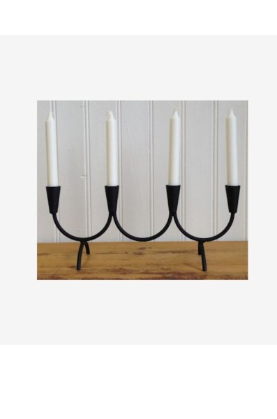 Kerzenhalter für 4 Kerzen, schwarz 42cm